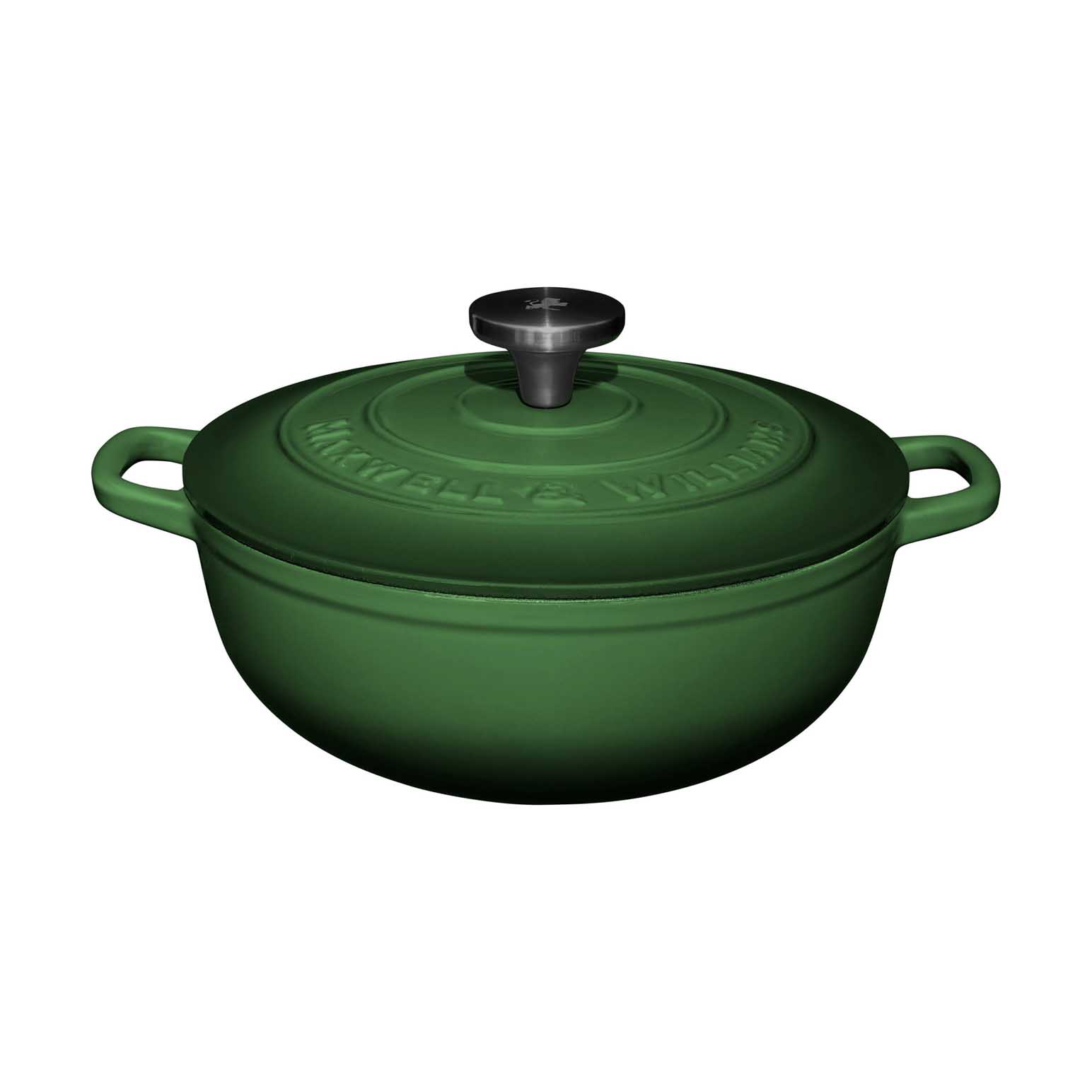 Maxwell & Williams Cast Iron Round Casserole English Racing Green 24cm